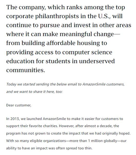 The Beginning of Amazon Smile